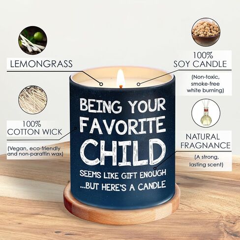 OASSIE Gifts for Mom, Dad, Grandma, Grandpa - Birthday, Christmas, Mothers Day, Father's Day, Valentines Day Gifts, Present for Mom, Dad, Grandma, Grandpa Gift Ideas - Lemongrass Scented Candle 10oz in Saudi Arabia