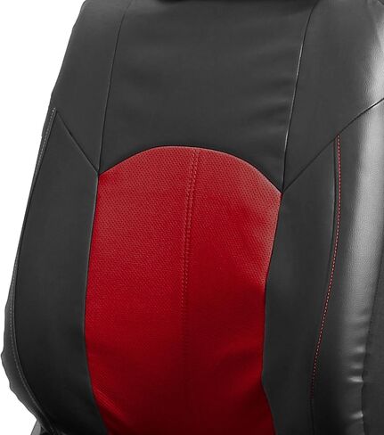 FH Group Universal Fit Full Set Faux Leather Car Seat Covers for Low Back Front Seat Covers, Airbag Compatible, Split Bench Rear Seat Cover for SUV, Sedan, Black in Saudi Arabia