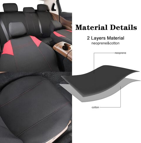 CAR PASS Waterproof Car Seat Covers Full Sets with 5mm Composite EVA, Neoprene Car Seat Cover with Separate Headrest Covers, Quick Setup Universal Fit for SUV Trucks,Airbag Compatible (Blue) in Saudi Arabia