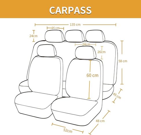 CAR PASS Waterproof Car Seat Covers Full Sets with 5mm Composite EVA, Neoprene Car Seat Cover with Separate Headrest Covers, Quick Setup Universal Fit for SUV Trucks,Airbag Compatible (Blue) in Saudi Arabia