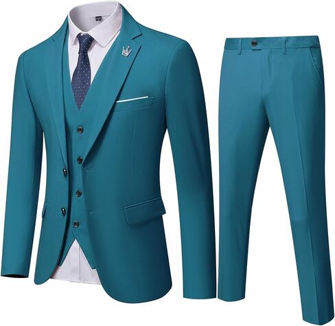 EastSide Men's 3 Pieces Suit, Slim Fit 2 Buttons Tux, Blazer Vest &Pants Jacket Set in Kuwait