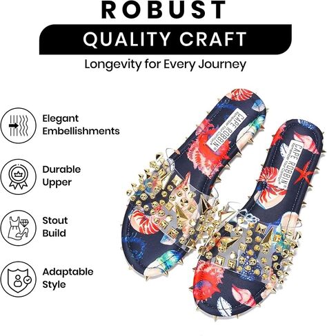 Cape Robbin Tonie Sandals Slides for Women, Studded Womens Mules Slip On Shoes in Kuwait