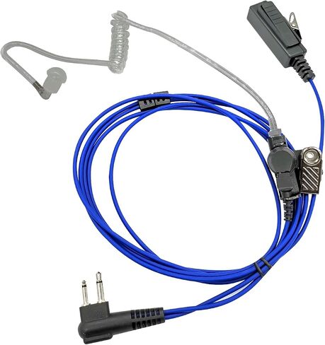 RDM2070d سماعة أذن أنبوبية صوتية 2 سلك كابل متين 2 دبوس سماعة رأس لاسلكية مع ميكروفون PTT لموتورولا CP200 CP200D GP300 GP308 GP2000 CLS1110 CLS1410 BPR40 راديو ثنائي الاتجاه (أزرق) in Saudi Arabia
