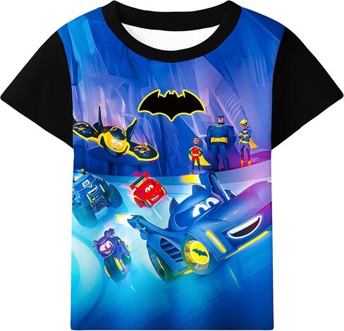 تي شيرت أزياء الأولاد من Batwheels تي شيرت لطيف على شكل سيارة كرتونية تي شيرت Playwear ملابس منزلية غير رسمية للأطفال من سن 3 إلى 8 سنوات in Kuwait