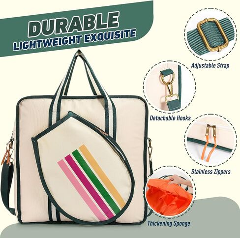 مجموعة مجاديف Pickleball Bag Pickleball، معتمدة من الولايات المتحدة الأمريكية، سطح من الألياف الزجاجية المتينة خفيفة الوزن ومتينة، حقيبة Pickleball، 4 كرات Pickleball، 2 مجاذيف كرة Pickleball من الألياف الزجاجية - مثالية للمبتدئين in Kuwait