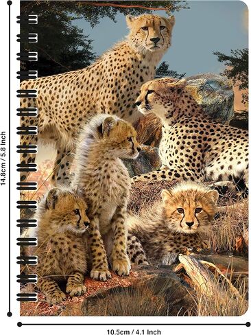 Jotter - عشيرة الفهد من Deluxebase. دفتر ملاحظات حلزوني عدسي ثلاثي الأبعاد للقطط الكبيرة مقاس 6 × 4 مع صفحات ورقية معاد تدويرها. عمل فني مرخص من الفنان الشهير ديفيد بينفاوند in Saudi Arabia
