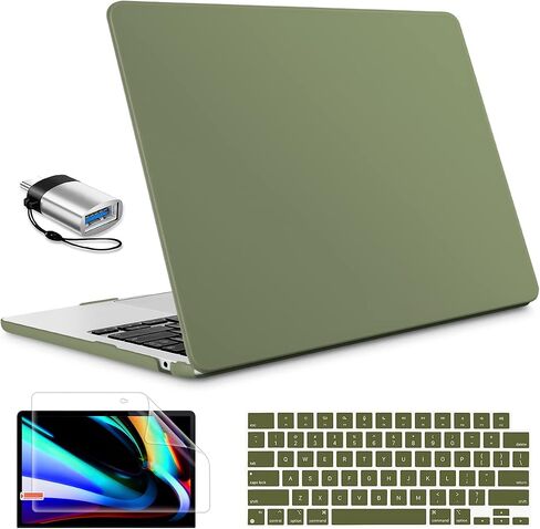 Tuiklol for MacBook Air 13.6 inch Case 2024 2023 2022 Release M3 A3113 / M2 A2681, Plastic Hard Shell Cover with Keyboard Cover & Screen Protector & USB C to USB Adapter, Crystal Black in Saudi Arabia