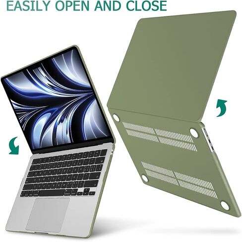 Tuiklol for MacBook Air 13.6 inch Case 2024 2023 2022 Release M3 A3113 / M2 A2681, Plastic Hard Shell Cover with Keyboard Cover & Screen Protector & USB C to USB Adapter, Crystal Black in Saudi Arabia