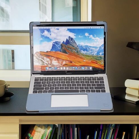 حافظة جلدية TYTX متوافقة مع جهاز MacBook Pro 14 بوصة 2023 2022 2021 الإصدار M3 A2918 A2992 M2 A2779 M1 A2442 Pro Max Chip غطاء الكمبيوتر المحمول مع فتحات تهوية ووظيفة الوقوف مع غطاء لوحة المفاتيح، أزرق فاتح in Kuwait