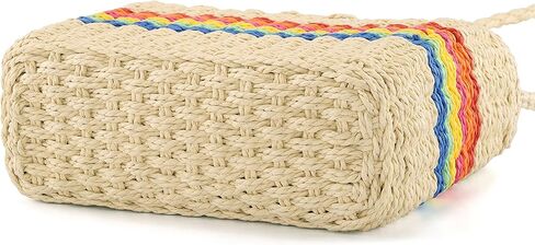 Ayliss المرأة حقيبة يد من القش حقيبة صغيرة من الخيزران حقيبة كتف الصيف الشاطئ Crossbody المنسوجة يدويا مقبض علوي حقائب يد من الخيزران in Kuwait