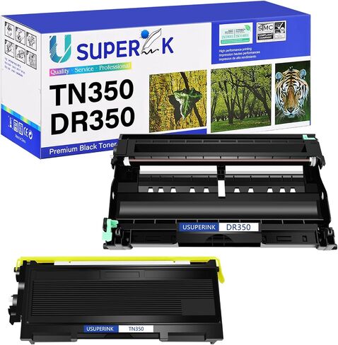 (1 حبر، 1 طبلة متوافقة مع خرطوشة الحبر ومجموعة وحدة الطبل المتوافقة مع Brother TN350 DR350 المستخدمة في DCP-7010 HL-2030 HL-2070N Intellifax 2820 MFC-7220 DCP-7020 MFC-7820 Printer in Kuwait