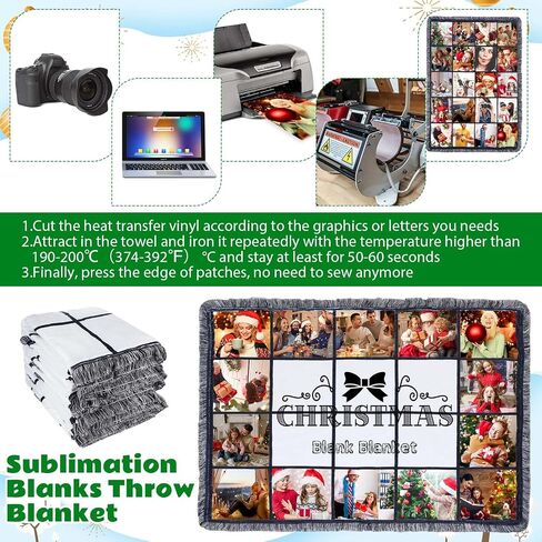 6 Pcs Sublimation Blanket 40 x 60 Inch Throw Blankets for Heat Press Polyester Blanket for Sublimation Custom Personalised Sublimation Photo with 20 Panel Baby Printed Blanket for DIY in Saudi Arabia