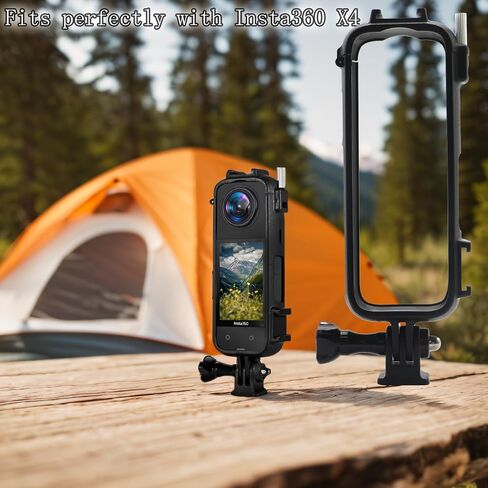 PCTC Utility Frame Cage for Insta360 X4 Compatible with Insta 360 X4 X 4 Accessories,with 1/4" Threads,2 Cold Shoe, Plastic Wrench & Lanyard in Saudi Arabia