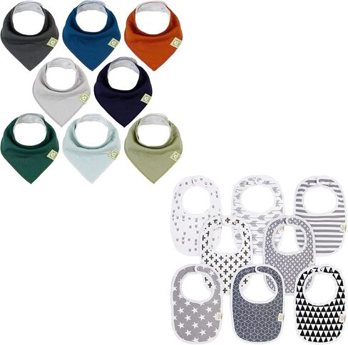 KeaBabies 8-Pack Organic Baby Bandana Drool Bibs and 8-Pack Organic Baby Bibs for Girls & Boys - Stylish Unisex Bandana Bibs - Teething Baby Bibs for Boy, Girl - Super Absorbent Bandana Drool Bibs in Saudi Arabia