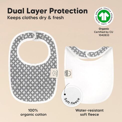 KeaBabies 8-Pack Organic Baby Bandana Drool Bibs and 8-Pack Organic Baby Bibs for Girls & Boys - Stylish Unisex Bandana Bibs - Teething Baby Bibs for Boy, Girl - Super Absorbent Bandana Drool Bibs in Saudi Arabia