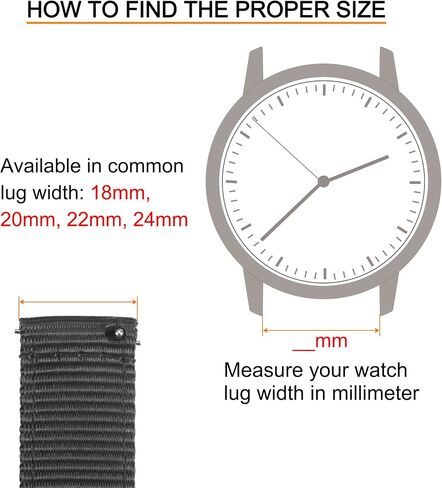 HARFINGTON Nylon Watch Band Durable Nylon Strap for Men, Universal Replacement Canvas Watchband in Kuwait