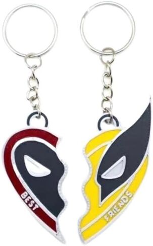 2PCS Best Friends Keychain Dead Superhero Alloy Keychain BFF Friendship Jewelry Accessories for Men Boys in Saudi Arabia