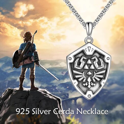Zelda Necklace for Men Women 925 Sterling Silver Zelda Pendant Anime Jewelry Birthday Gifts for Women in Saudi Arabia