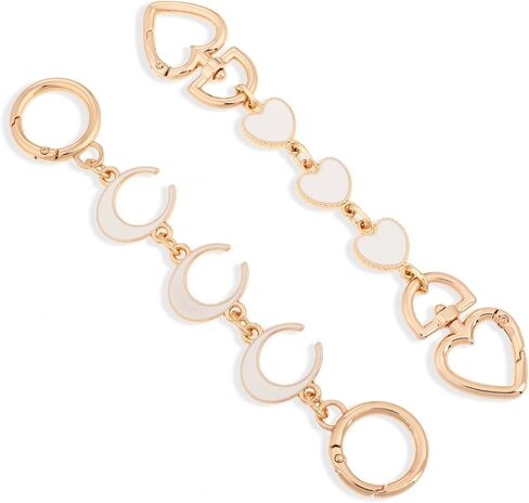 2pcs Bag Extender Chain Purse Strap Extenders for Handbags, Heart & Moon Purse Extender Chain Replacement Small Bag Charms Purse Extender Accessories for Handbags Purse Shoulder Bag Making Supplies in Saudi Arabia