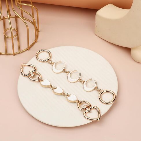 2pcs Bag Extender Chain Purse Strap Extenders for Handbags, Heart & Moon Purse Extender Chain Replacement Small Bag Charms Purse Extender Accessories for Handbags Purse Shoulder Bag Making Supplies in Saudi Arabia