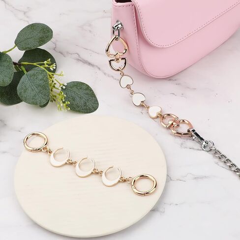 2pcs Bag Extender Chain Purse Strap Extenders for Handbags, Heart & Moon Purse Extender Chain Replacement Small Bag Charms Purse Extender Accessories for Handbags Purse Shoulder Bag Making Supplies in Saudi Arabia