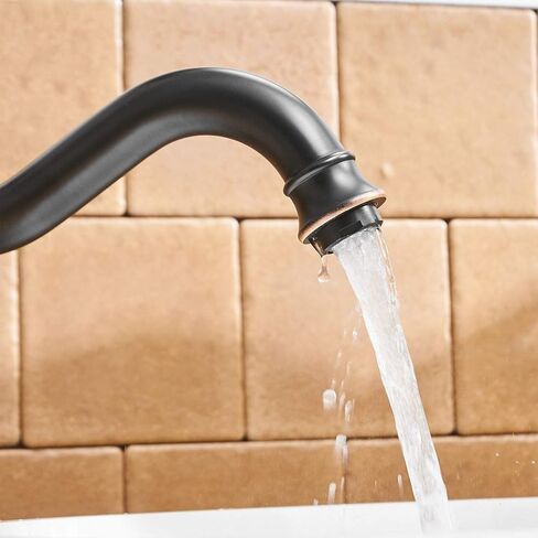 حنفية حوض حمام دوارة 360 درجة من BWE، صنبور حوض حمام برونزي مطلي بالزيت بمقبض واحد، صنبور خلاط مرحاض بفتحة واحدة مع مجموعة تصريف منبثقة بدون تدفق زائد وخط إمداد، جسم الحنفية in Kuwait