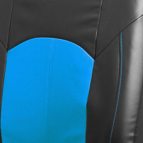 FH Group Universal Fit Full Set Faux Leather Car Seat Covers for Low Back Front Seat Covers, Airbag Compatible, Split Bench Rear Seat Cover for SUV, Sedan, Black in Saudi Arabia