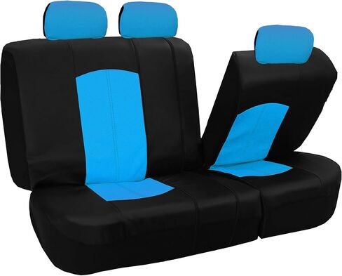 FH Group Universal Fit Full Set Faux Leather Car Seat Covers for Low Back Front Seat Covers, Airbag Compatible, Split Bench Rear Seat Cover for SUV, Sedan, Black in Saudi Arabia