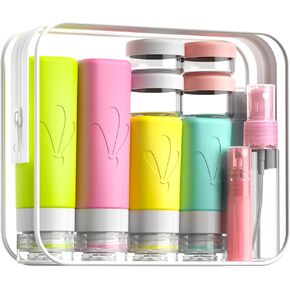 INSFIT Silicone Travel Bottles Set, 17 Pack Travel Size Toiletries, Leakproof Travel Bottles for Toiletries, Travel Accessories for Women, Airplane Travel Essentials, Travel Containers for Toiletries