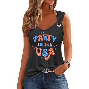 Womens Gradient Notched Neck Casual Tank Tops Novelty Sleeveless Shirts Funny Graphic Tee Vests
