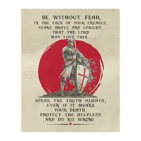 Be Without Fear - Christian Wall Decor, Inspirational Religious Armor of God Warrior Wall Art Print for Home Decor, Office Decor, Church Decor, Man Cave Decor, or any Room Decor. Unframed - 11X14