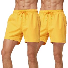 𝗕𝗲𝗮𝗰𝗵 𝗦𝗵𝗼𝗿𝘁𝘀 𝗳𝗼𝗿 𝗠𝗲𝗻, Mens Board Shorts Swimwear, Mens Swim Trunks 2-Pack