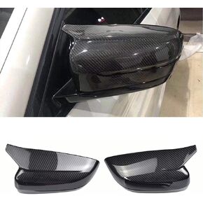 Black Rearview Mirror Cover Carbon Fiber Side Mirror Covers Caps for BMW 3 4 5 7 8 Series G20 G21 G22 G23 G26 G30 G31 G11 G12 G14 G15 G16 2017-2021 (Carbon Fiber)