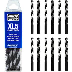 Champion Cutting Tool XL5-30 Brute Platinum HD HSS Jobber Twist Drill 135-Degree Split Point, 12-Pack