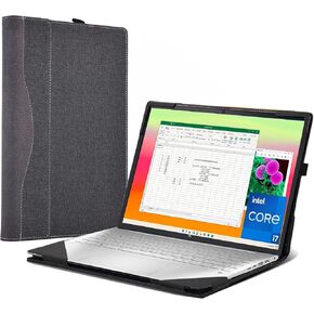 Laptop Cover for HP Pavilion Plus Laptop 14-eh1299nr (2023) |14t-eh100| for HP elitebook 840/845 14 inch G10 Mobile Sleeve Computer Bag Protective PU Leather Shell (Gray)