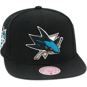 Mitchell & Ness San Jose Sharks NHL Top Spot Snapback Hat Cap - Black in Saudi Arabia