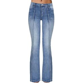 Flamingals Jeans for Women Seam Front Low Rise Flare Jeans 2023 Trendy