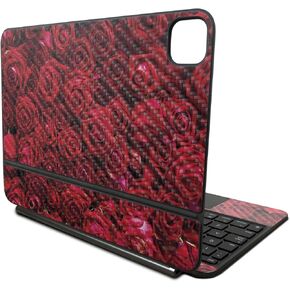 Carbon Fiber Skin Compatible with Apple Magic Keyboard for iPad Pro 11‑inch (M4) 2024 - Too Many Roses - Premium 3M Vinyl Protective Decal Cover - Easy to Apply | Crafted in The USA by MightySkins