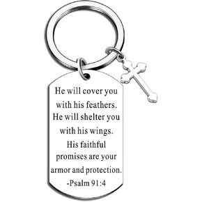 Christian Gifts for Women Men Easter Cross Bible Keychain Accessories for Women Men Faith Religious Baptism Gifts for Friends Pastor Catholic Bible Verse Keychain for Easter Small Gifts for Women