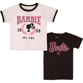 Barbie Girls T-Shirts 2-Pack, Malibu Short Sleeve Tees 2-Pack Bundle Set for Girls