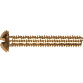 7486 Brass Round Head Slotted Machine Screw, 1/4-20 x 2-Inch, 1-Pack