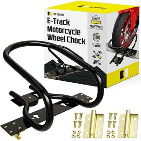 E-Track Motorcycle Wheel Chock for Trailers - Upright Bike Tire Wedge for Trailer Motorcycle Chock, Removable E-Track & Bolt-Down Motorcycle Wheel Chocks for Trailer Floor - Dirt Bike Wheel Chock