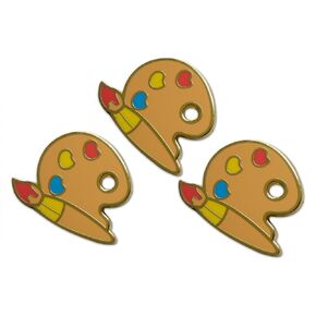 Artist Palette & Paintbrush Lapel Pin, Hat Pin & Tie Tack Set with Clutch Back