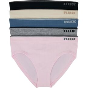 RBX Active Women's Underwear 5-Pack Seamless Hipster Panties Bikini Briefs