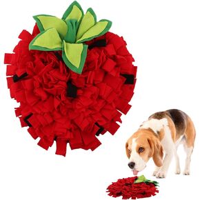 Snuffle Mat for Dogs, Pet Feeding Mats Puppy Sniffing Pad, Strawberry Shaped Snuffle Mat, Cat Doggies Interactive Toys for Multiple Breeds Training and Stress Release (Strawberry)