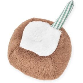 CocoTherapy Coco-Nut Pipsqueak Toy, 7.5 Inch Circumference, Squeaky Plush for Small Dogs
