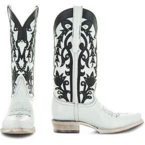 Soto Boots Womens White Studded Snip Toe Cowgirl Boots M50066
