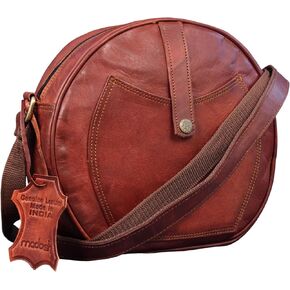 Women's Crossbody Semi-Circle Shape Bag Leather Ladies Round Shoulder Fashion Sling Purse