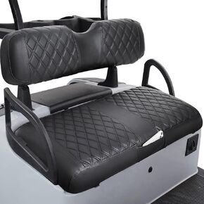 Golf Cart Seat Covers for EZGO RXV OEM Ordinary Seat-Thick Marine-Grade Vinyl Leather Custom Diamond Comfortable/Anti-Scratch/Anti-Fading/No Staples Needed