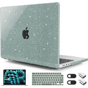 Mektron Case for M4 MacBook Pro 16 INCH M3 A2991 M1 A2485 M2 A2780 (2021/2023/2024) Pro/Max, Crystal Clear Hard Shell Case Compatible with MacBook Pro 16.2" Retina Display, Gypsophila Midnight Green